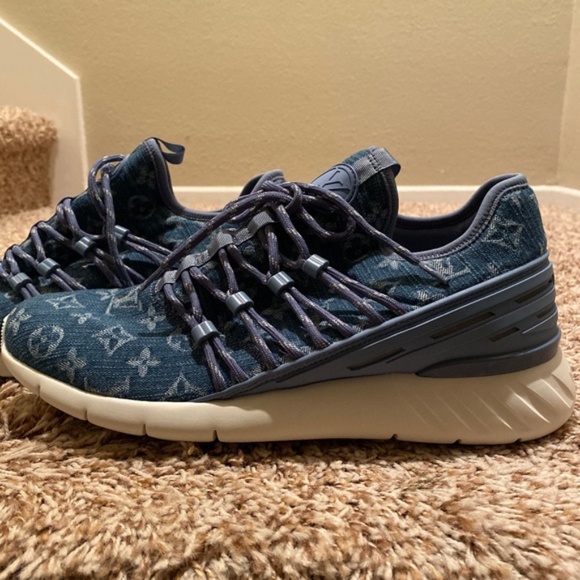 NEW AUTH LOUIS VUITTON DENIM FASTLANE SNEAKER SHOE - Picture 2 of 5